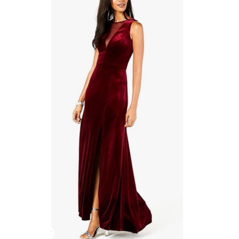 Night Way Collections Burgundy Maxi Dress